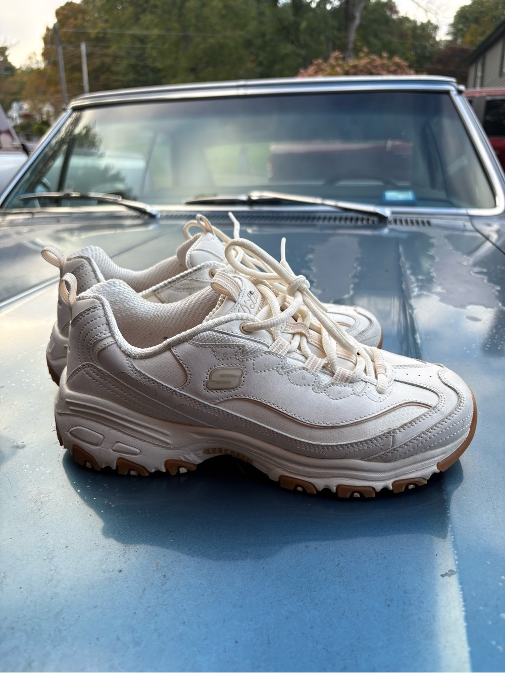 Skechers Women's Off-White & Gum Athletic Sneakers